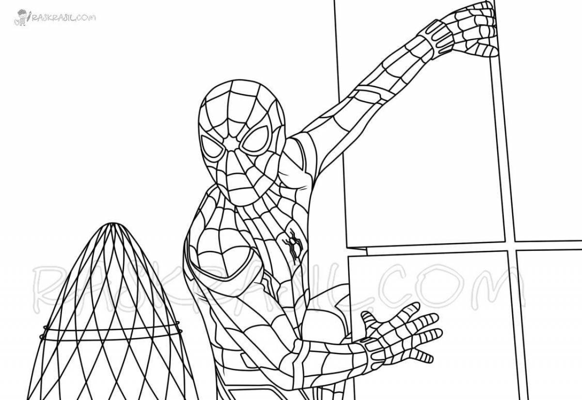 Яркий человек-паук no way home coloring page
