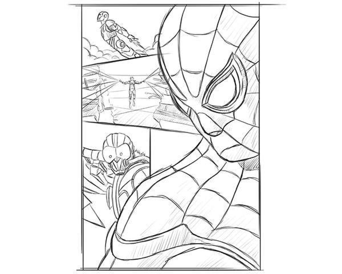 Shiny spiderman no way home coloring page