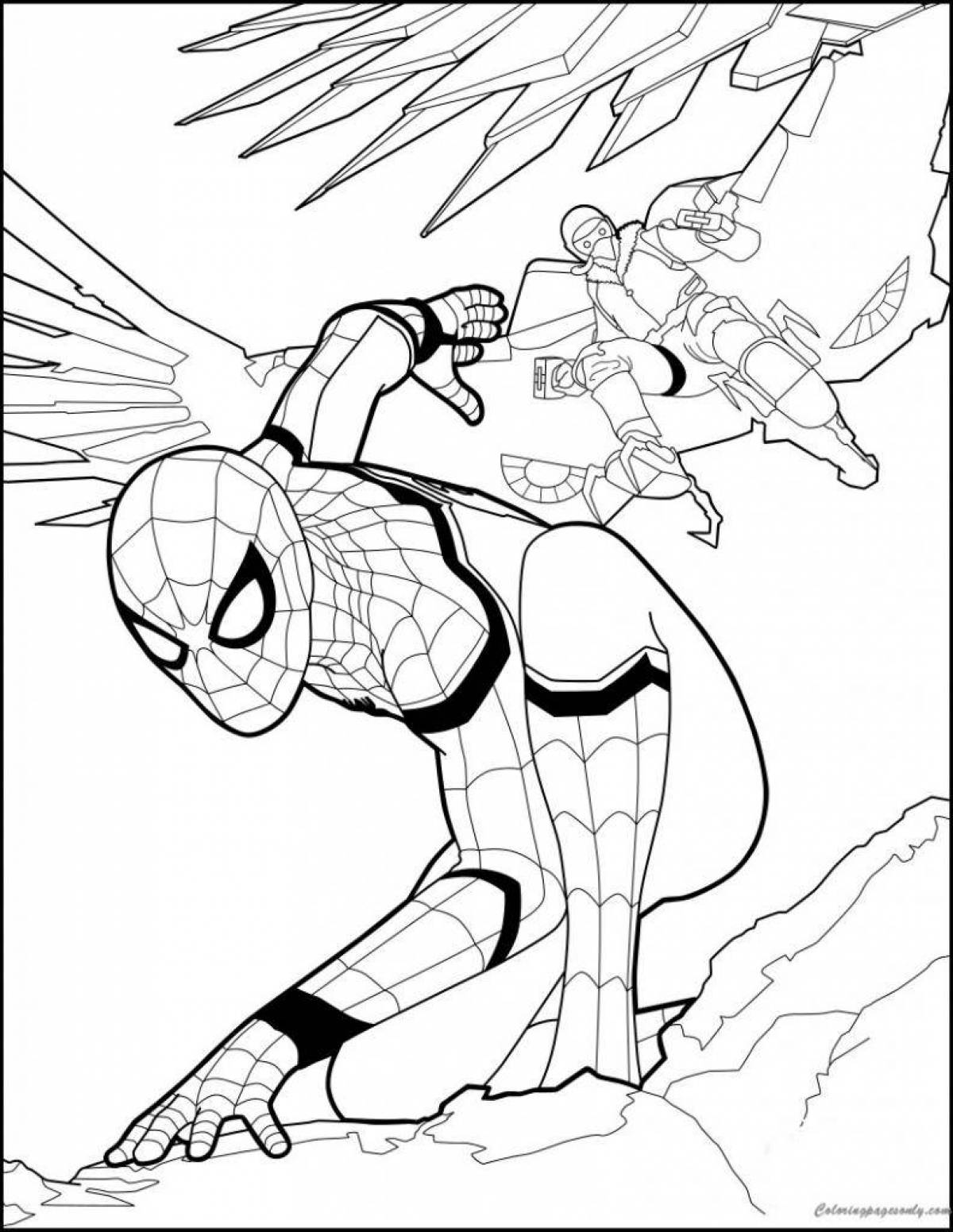 Impressive spider-man no way home coloring book