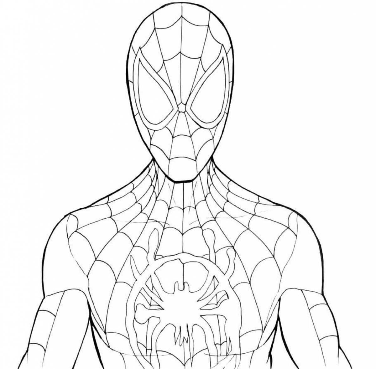 Coloring page funny spiderman no way home