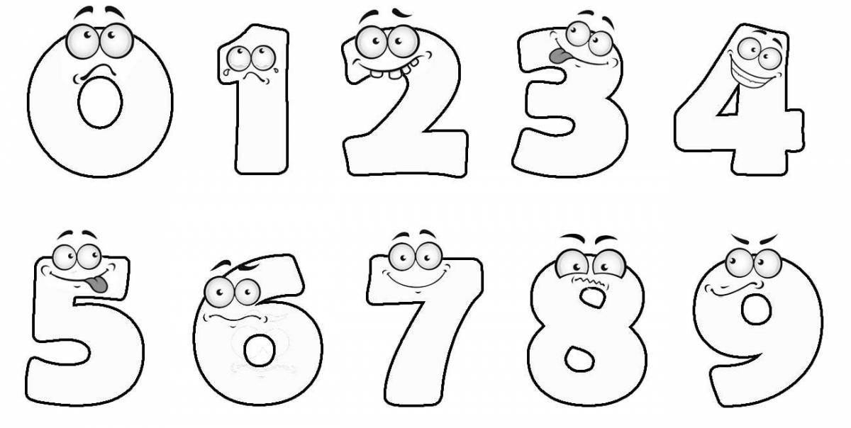 раскраски цифры от 1 до 10 для детей 2, 3, 4, 5, 6 лет
