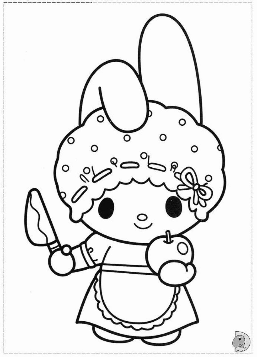Coloring Pages Hello kitty and kuromi and melody (27 pcs) - download or print for free #4086