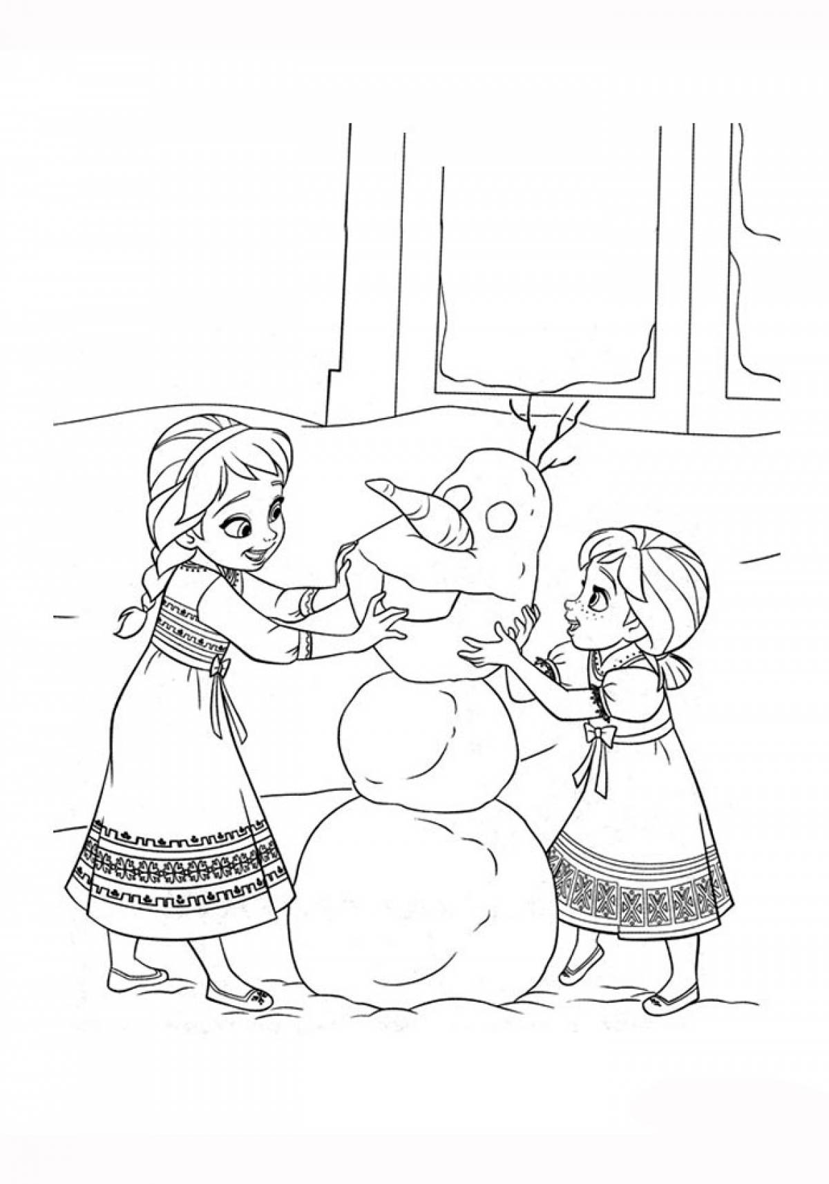 Три девицы под окном рисунок раскраска