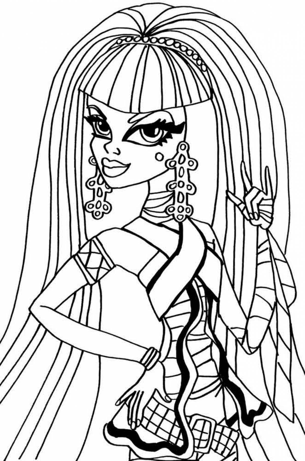 Monster high print coloring page