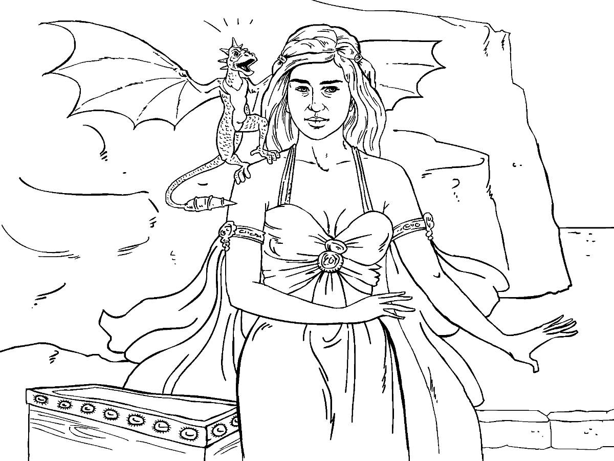 Game of thrones dragon and girl
