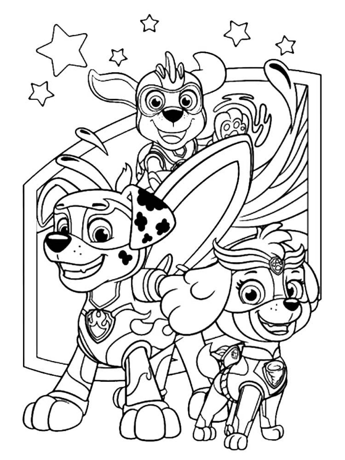Mega puppies coloring pages
