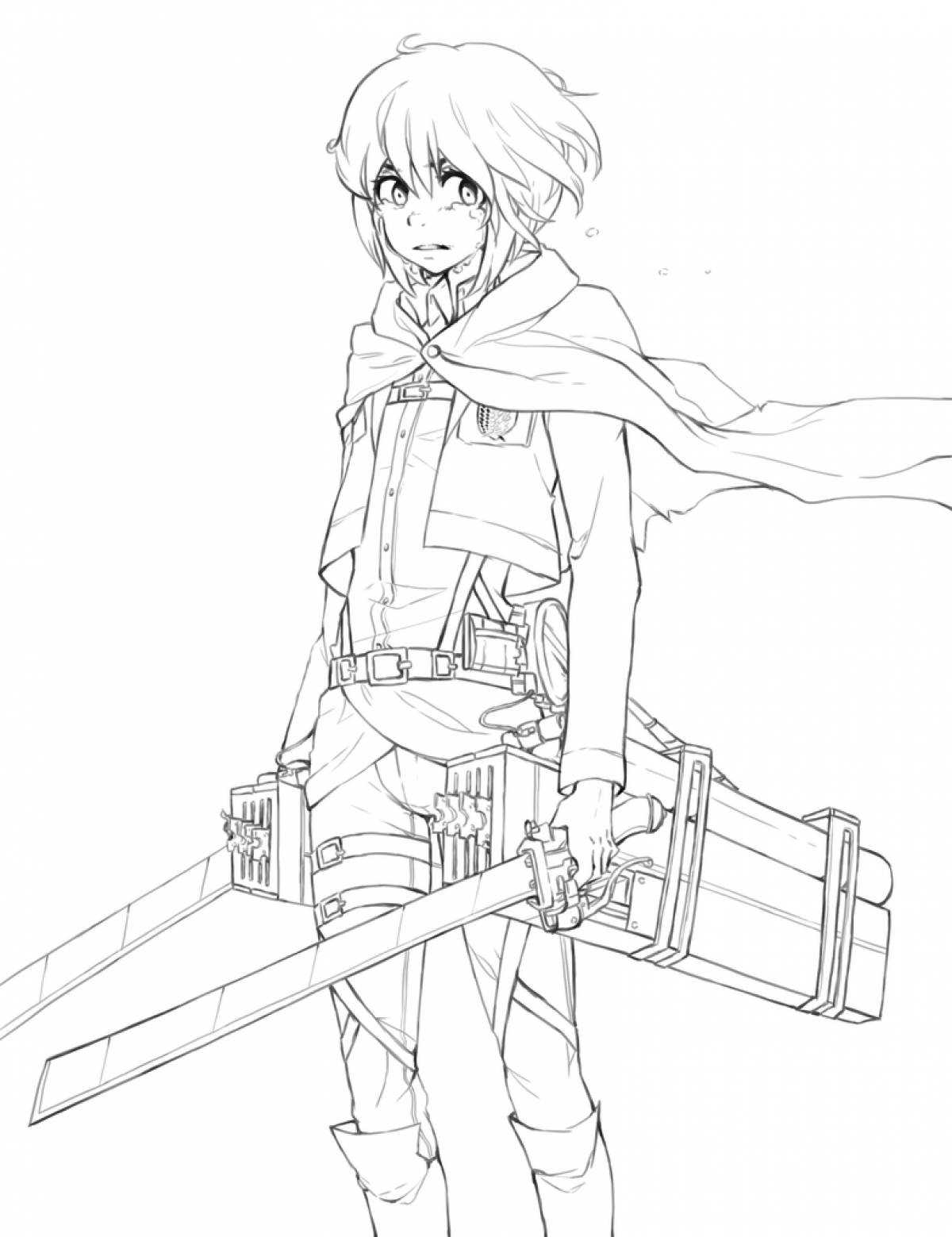 Mikasa with a sword