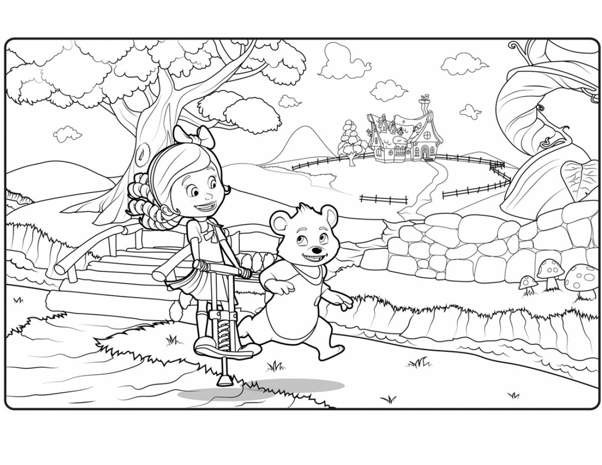 Goldie and bear coloring page