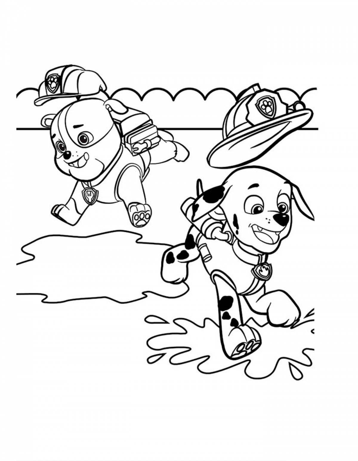 Marshal and a strong man in a puddle