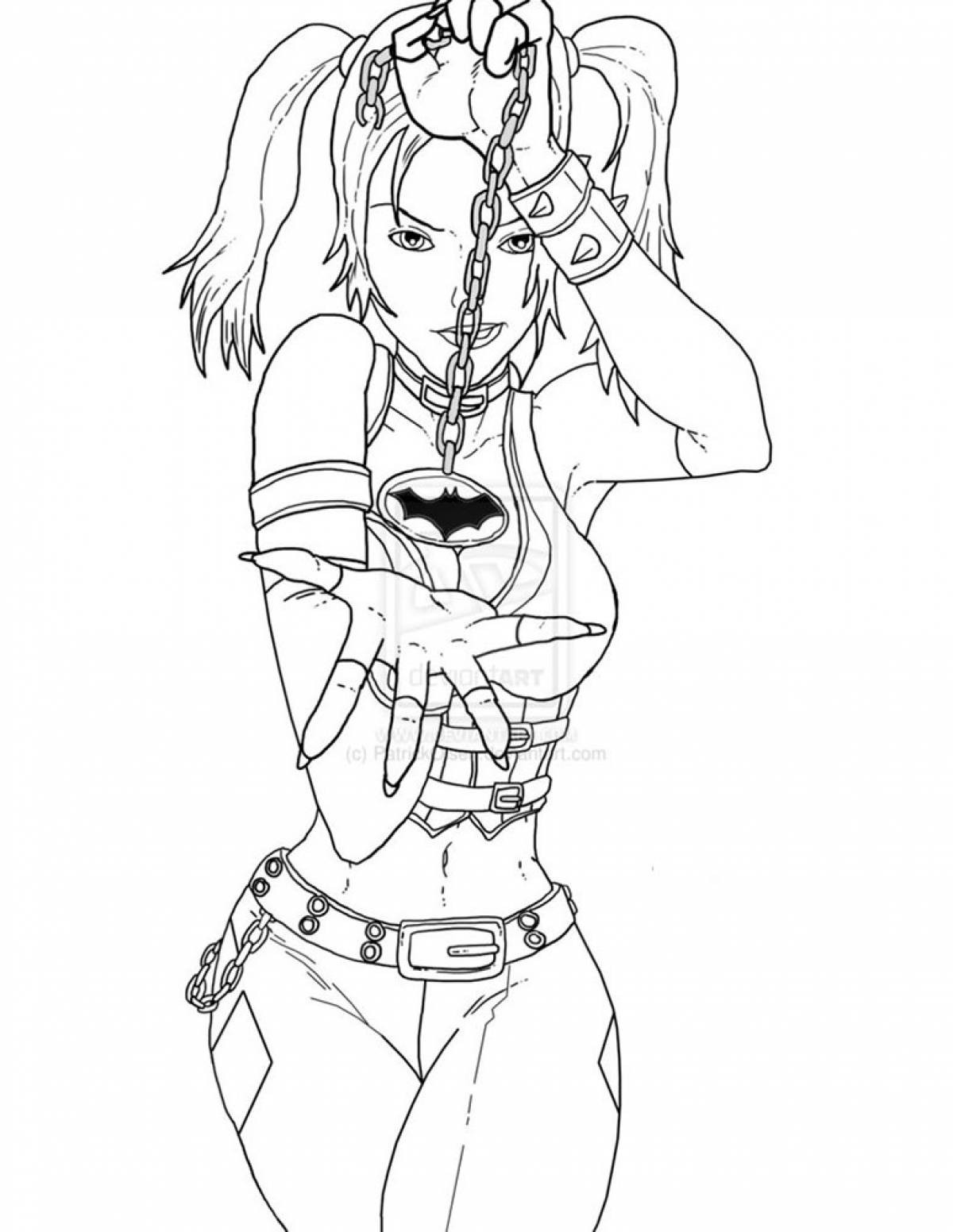 Harley quinn with chain