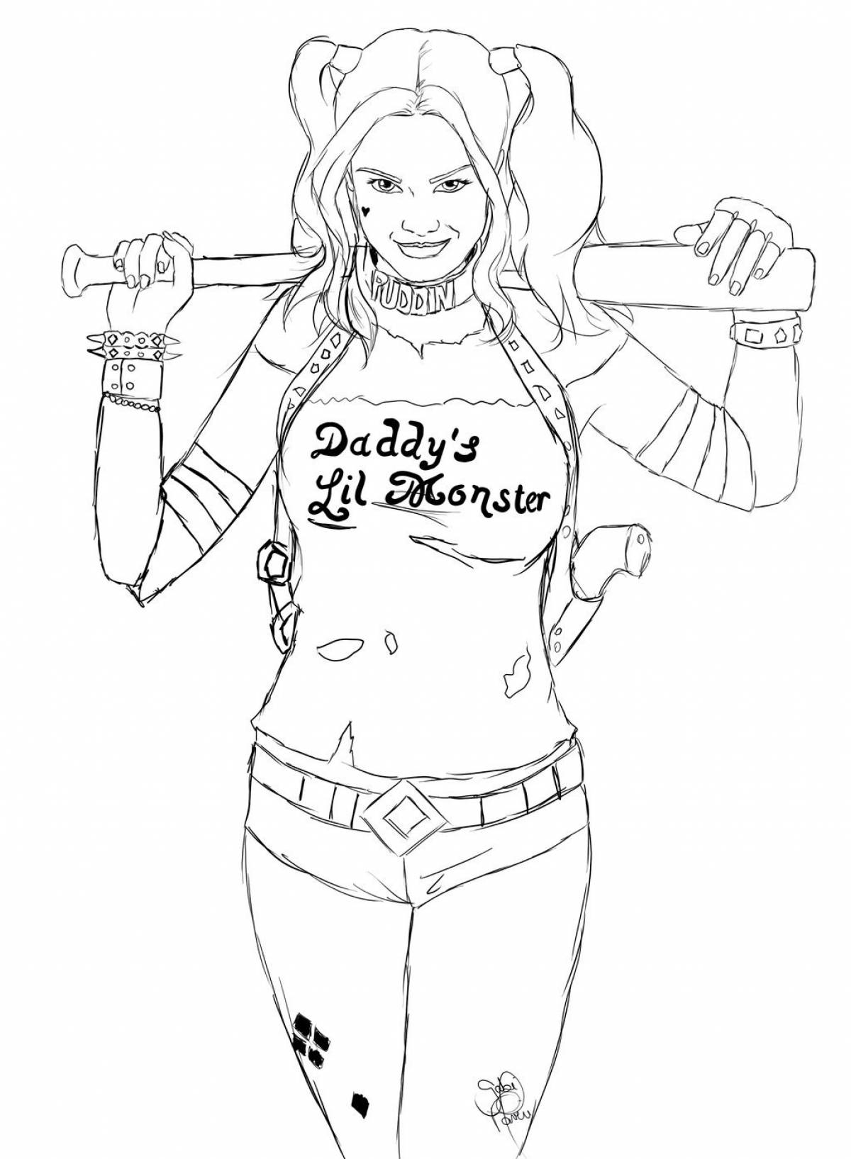 Harley quinn coloring page
