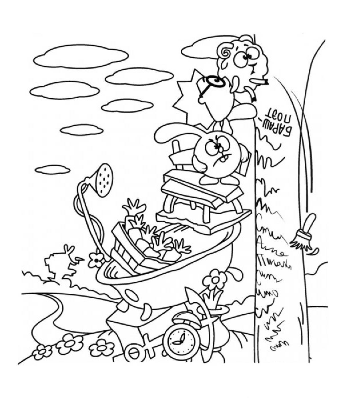 Coloring pages smeshariki poems
