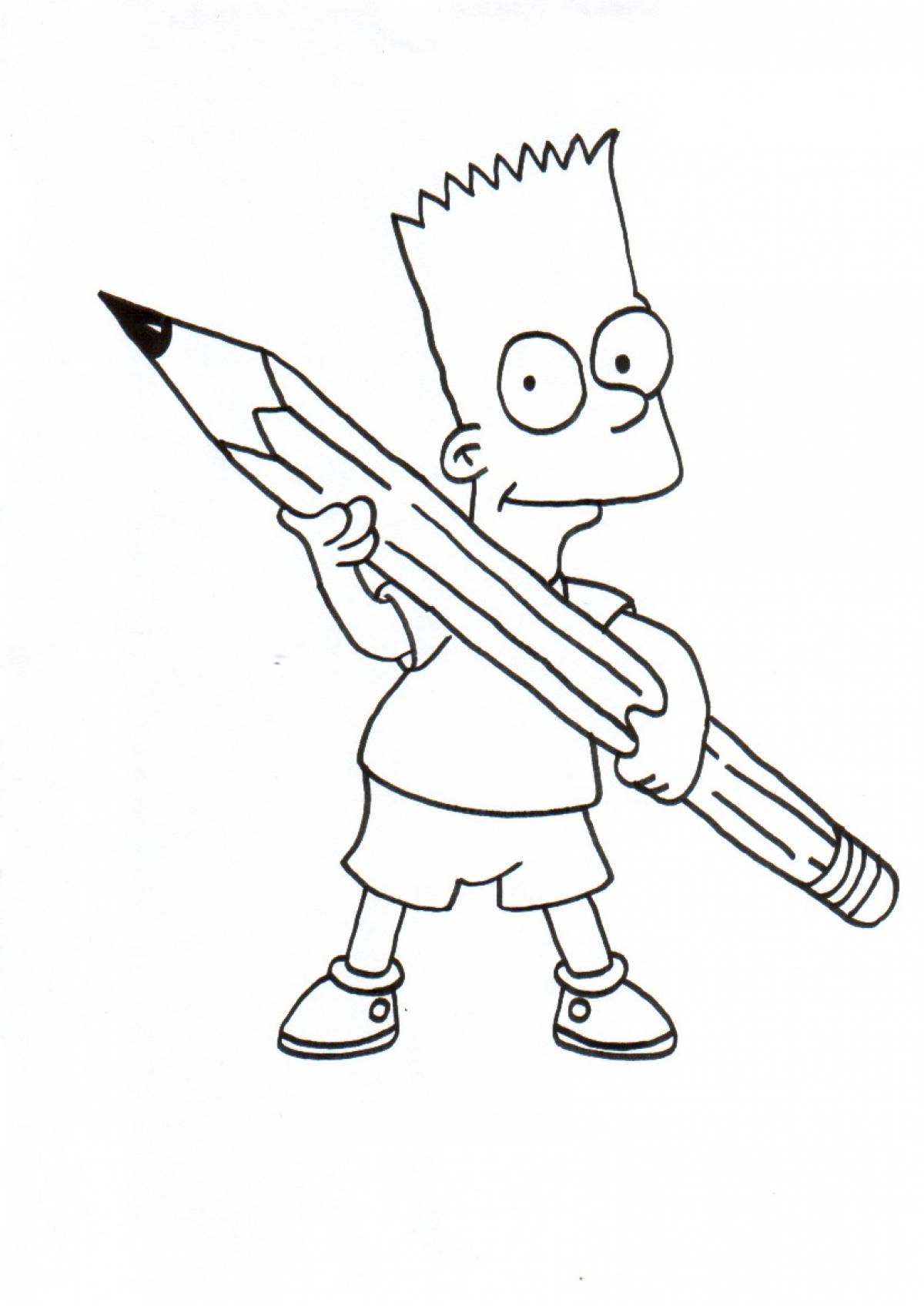 Bart with a pencil