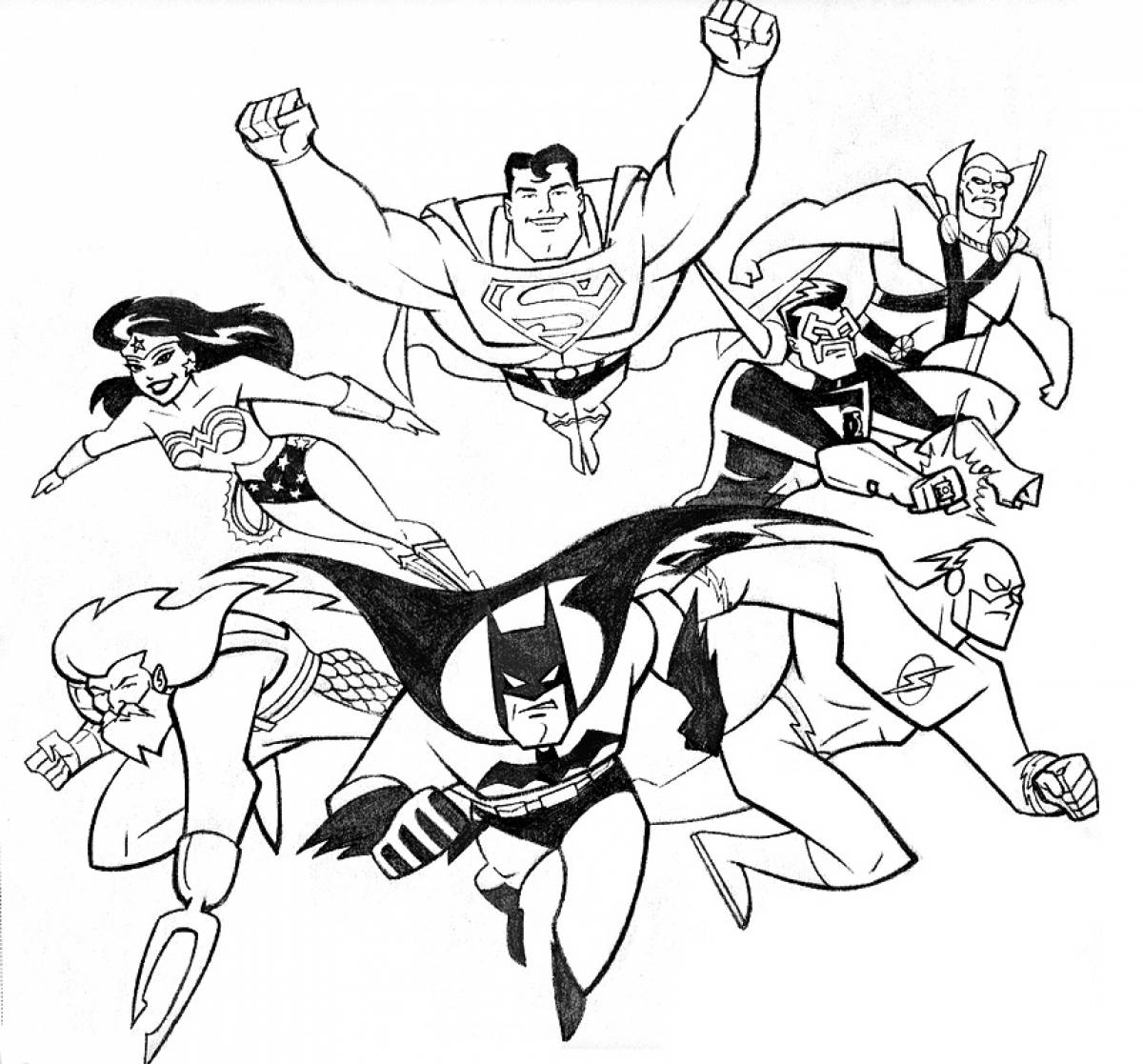 Раскраска Супергерои лига справедливости