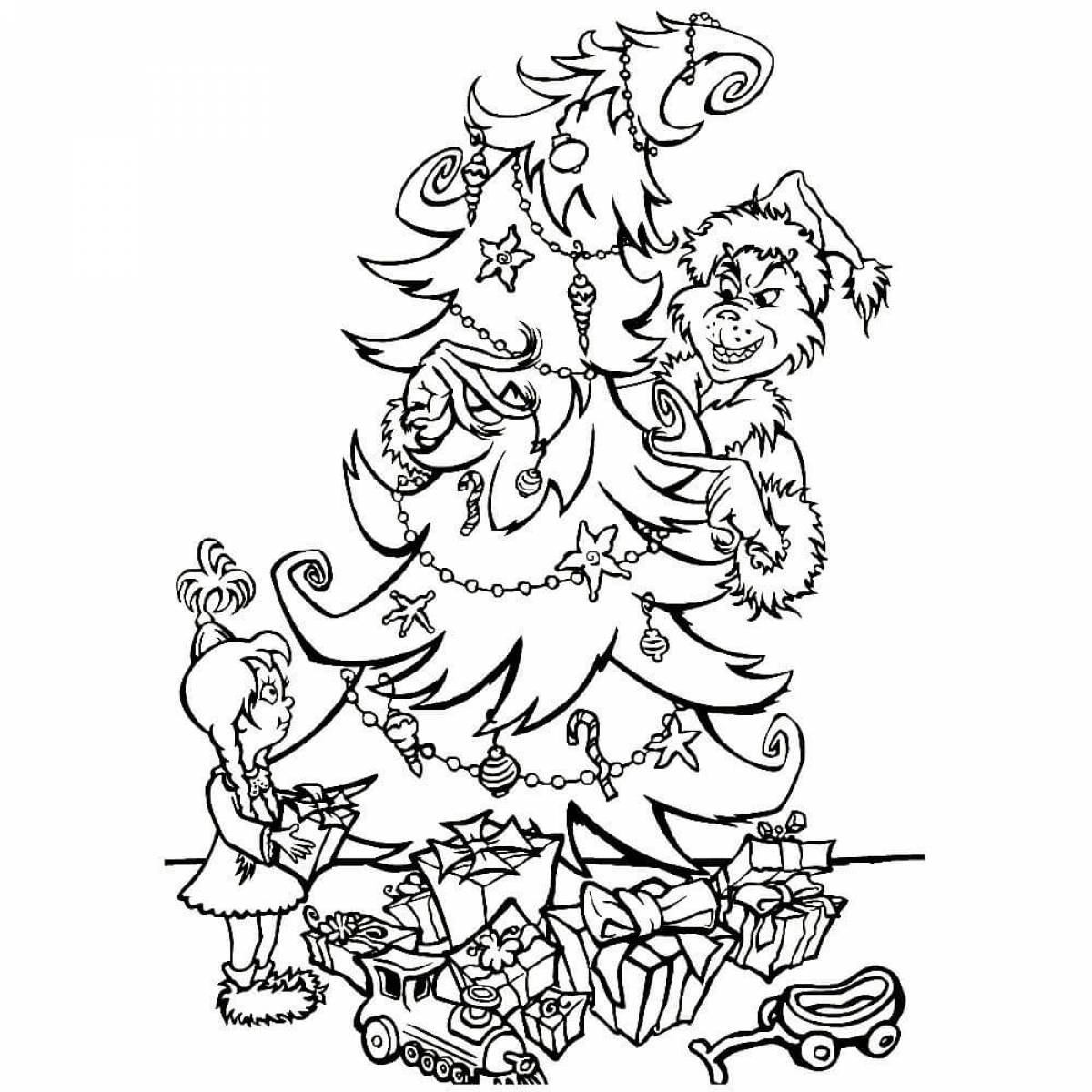 Grinch and Christmas tree