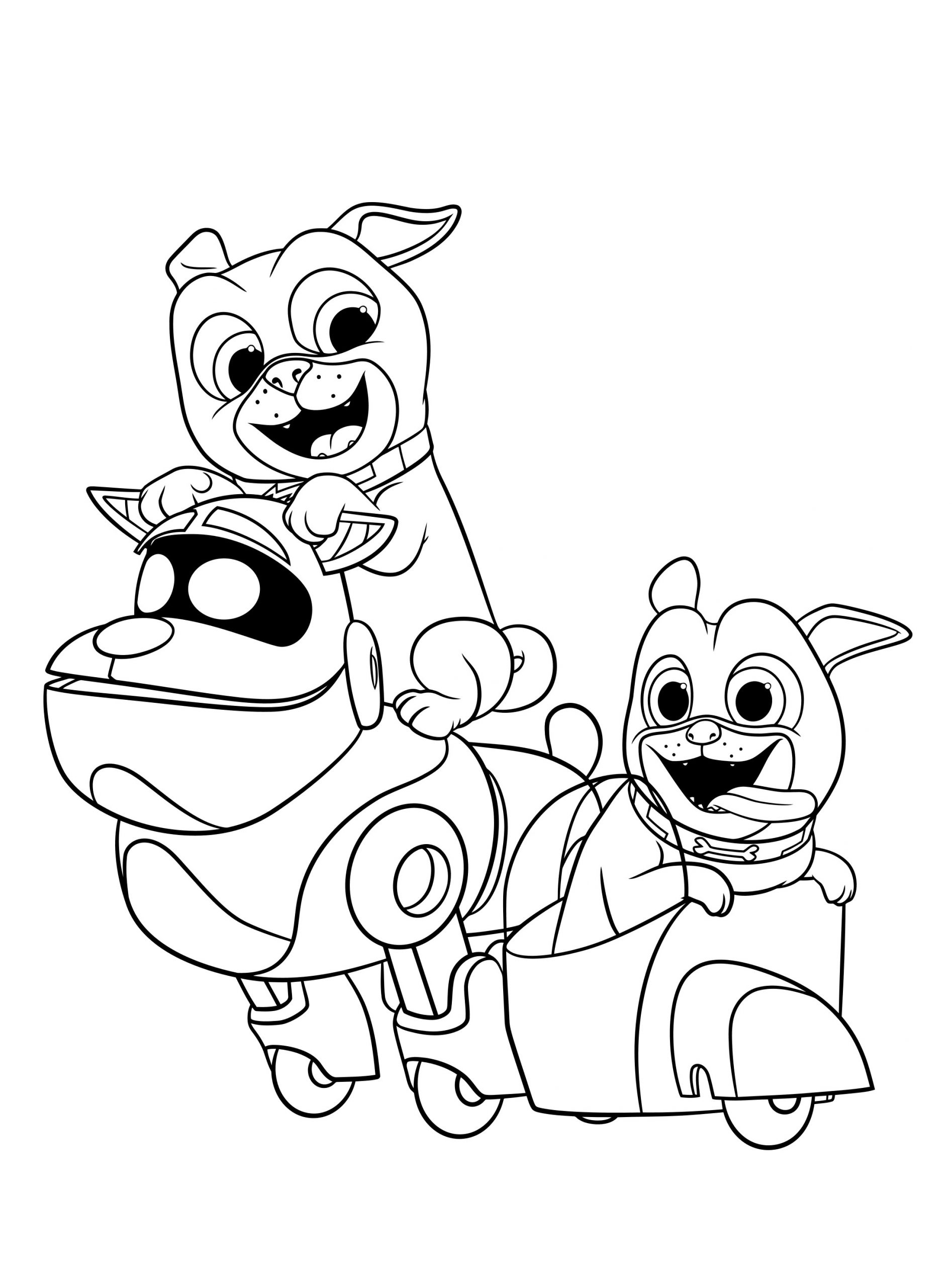 Rollie and bingo coloring page