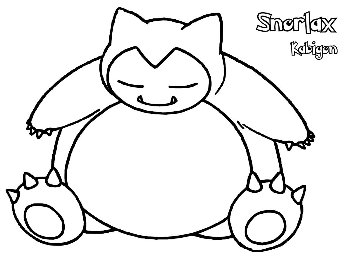 Pokemon snorlax coloring pages