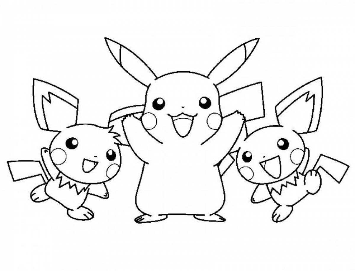 Pikachu and friends coloring pages