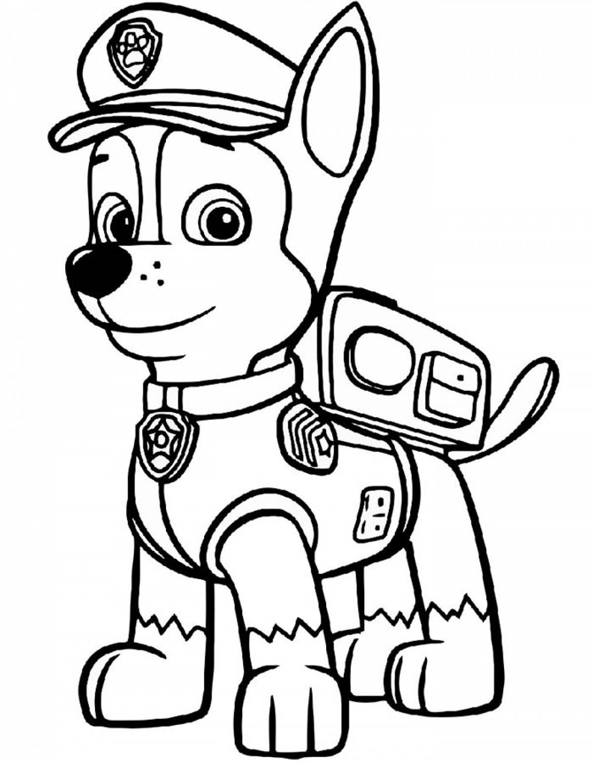 Раскраска гонщик щенячий патруль