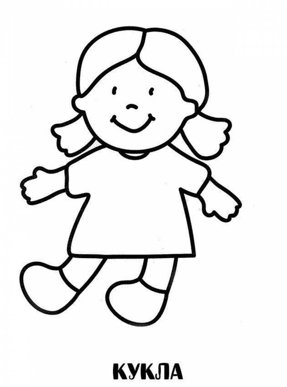 Кукла раскраска для детей 2-3 лет