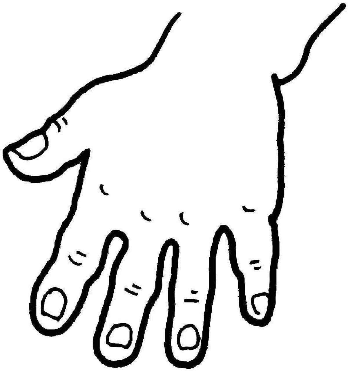 Картинка рука распечатать. Рука раскраска для детей. Ладонь раскраска. Кисть руки раскраска для детей. Рука контур.