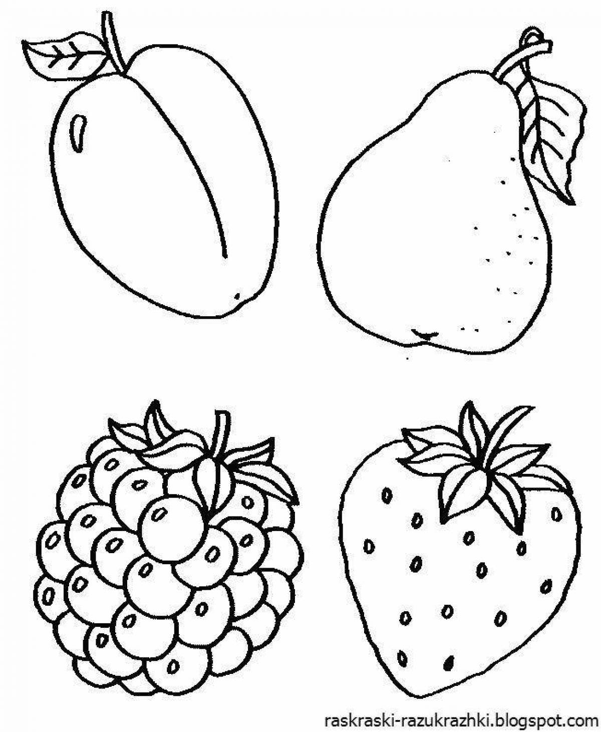 Картинки раскраски ягоды для детей 4 5 лет