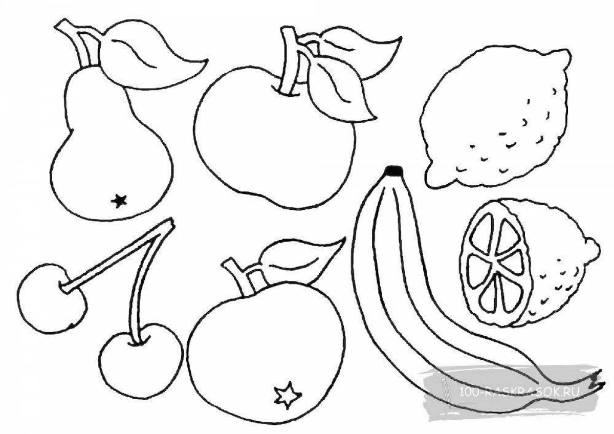 Фрукты картинки для детей раскраска