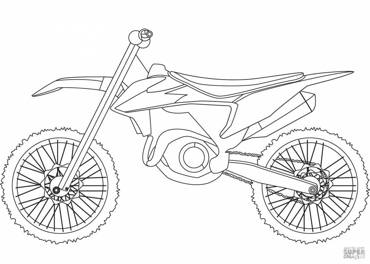 Раскраска мотоцикл питбайк