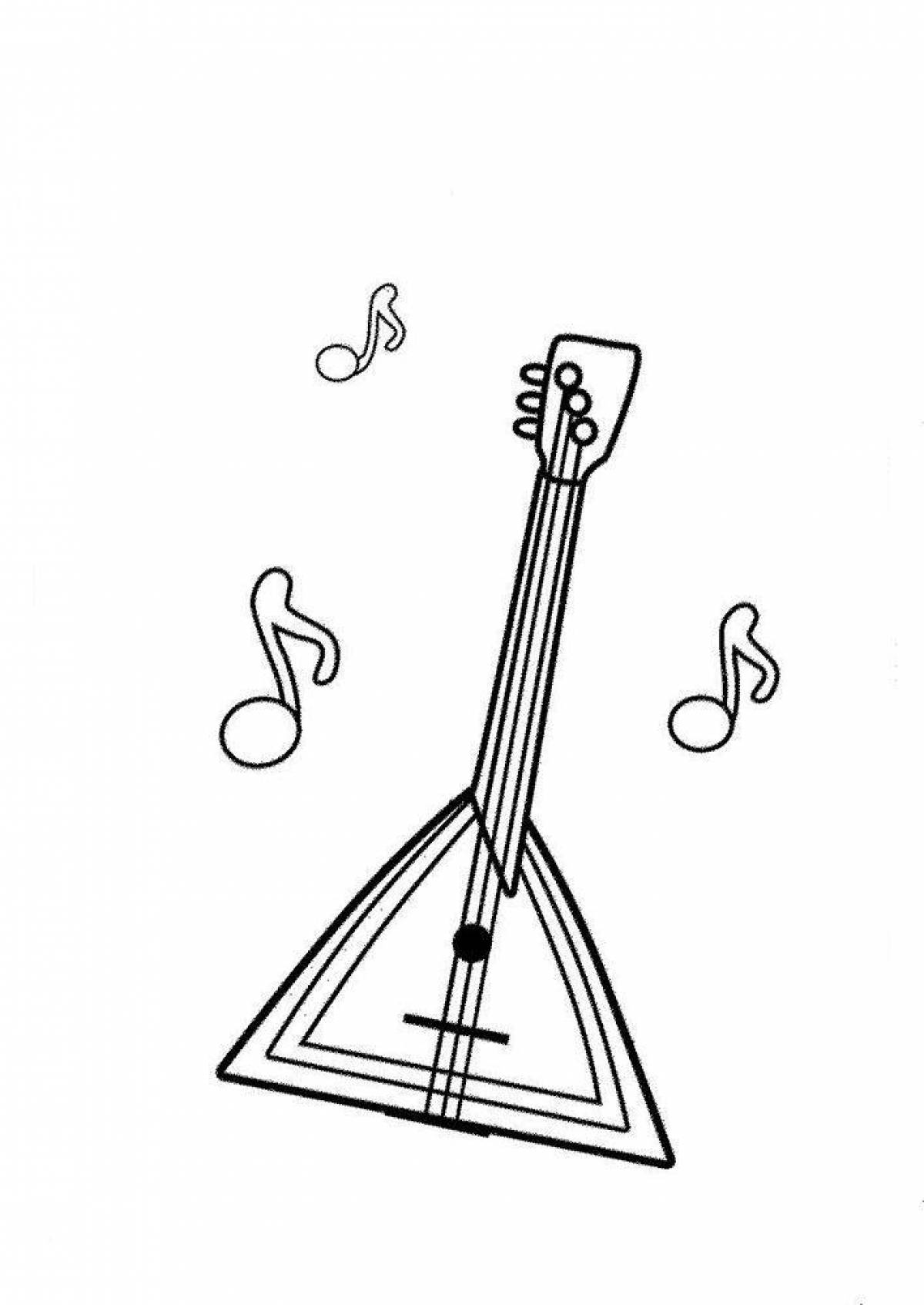 Раскраска балалайка музыкальный инструмент