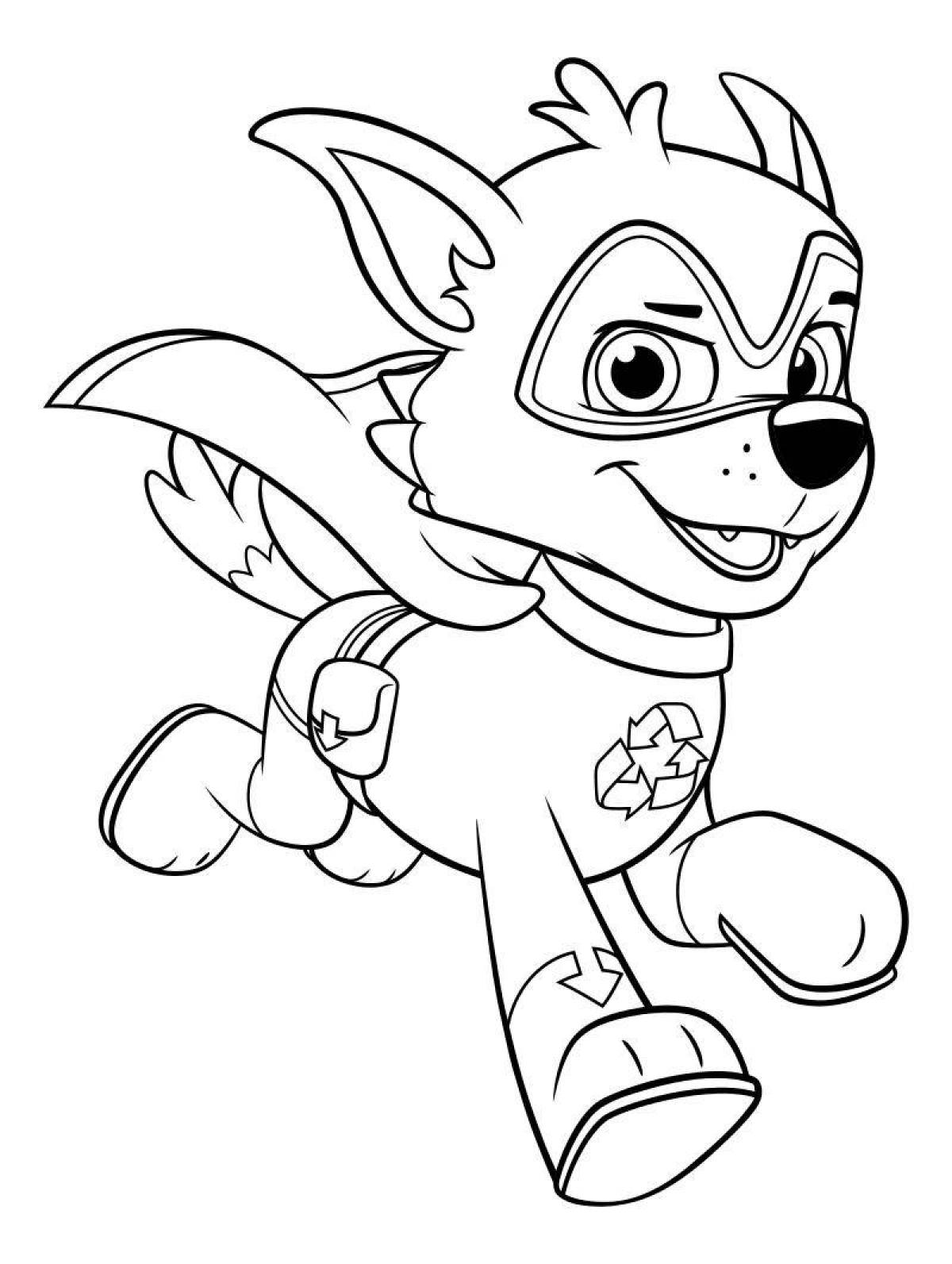 Playful rocky coloring page