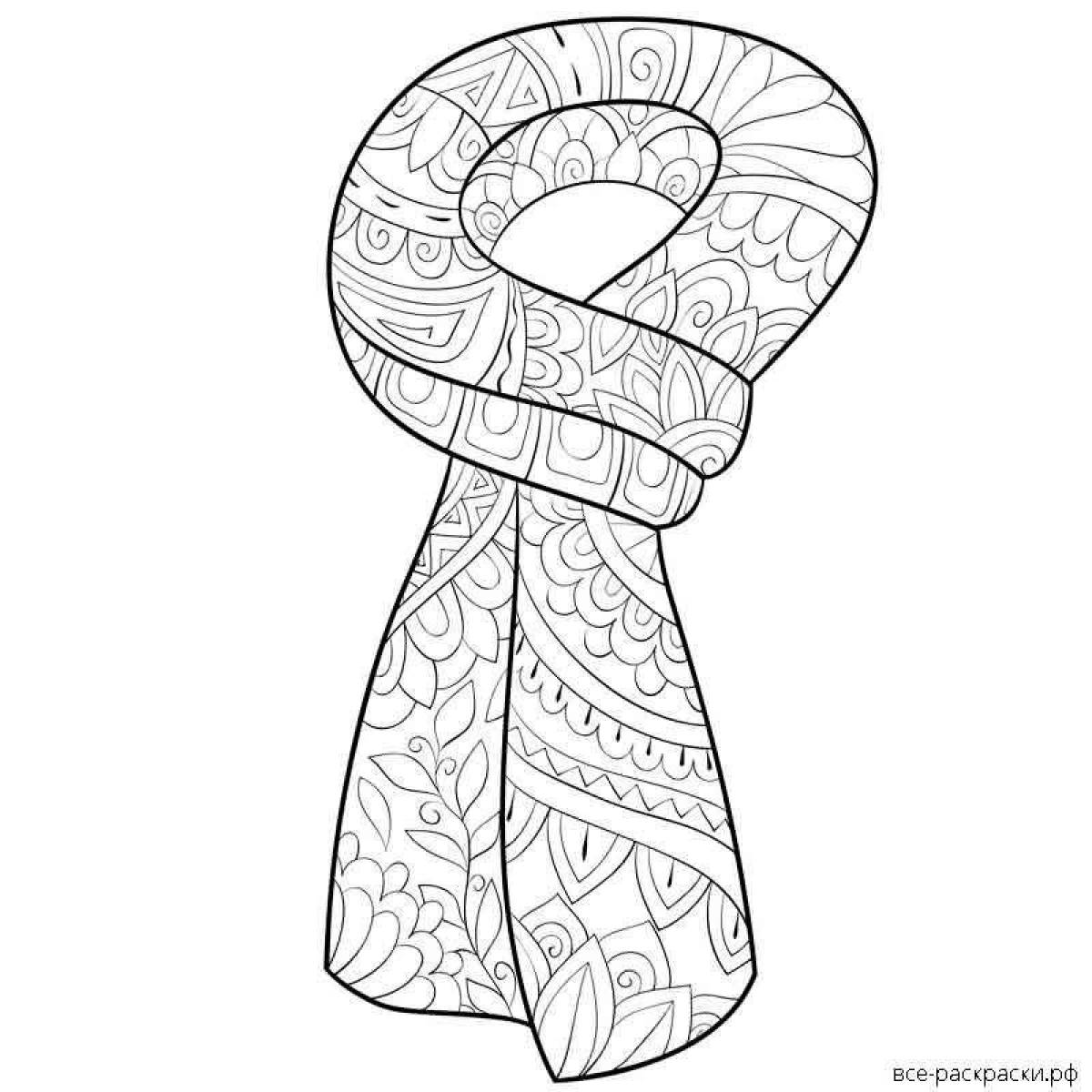 Glittering scarf coloring page