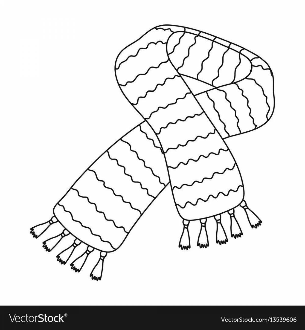 Coloring page elegant scarf