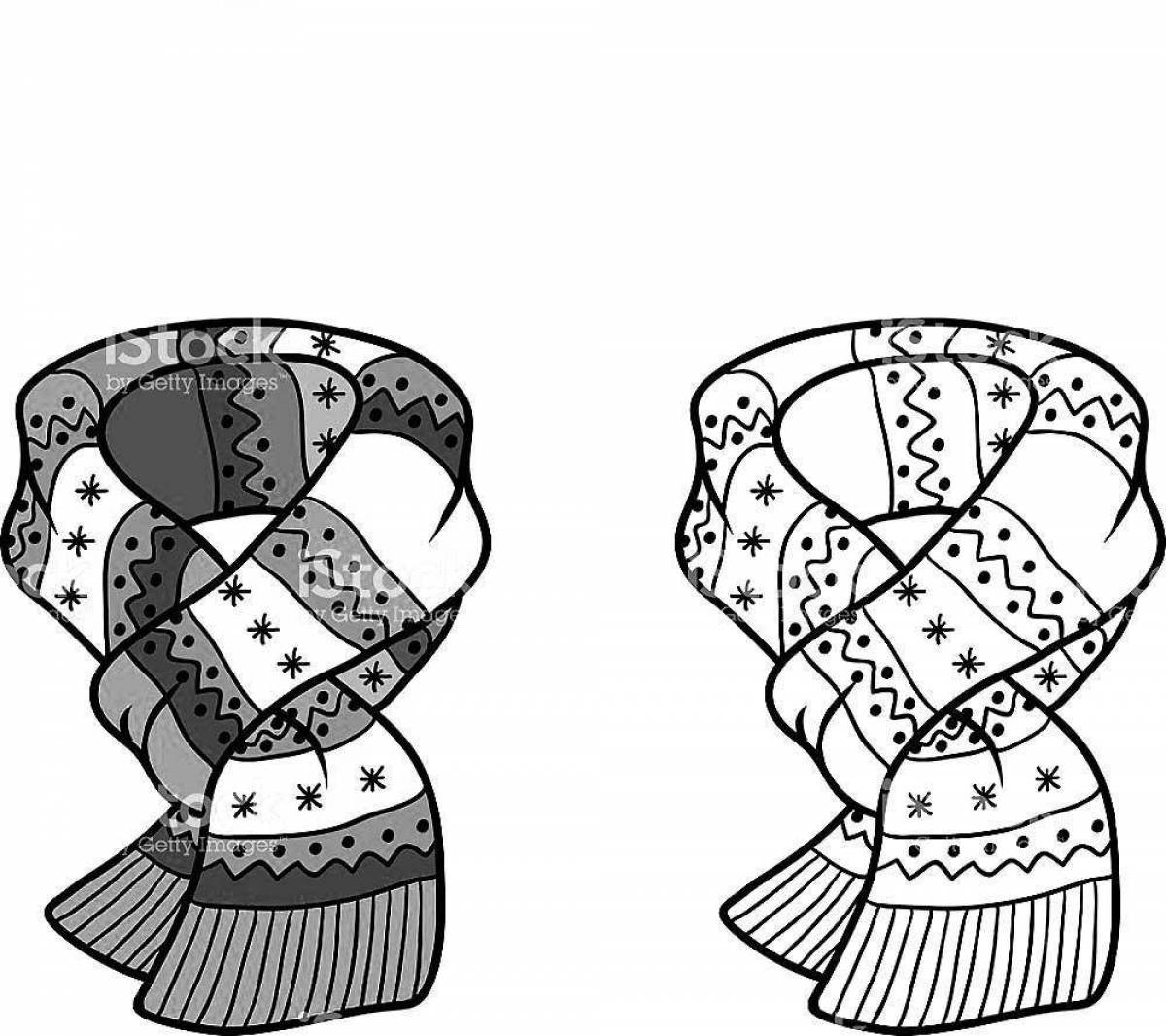 Glitter scarf coloring page