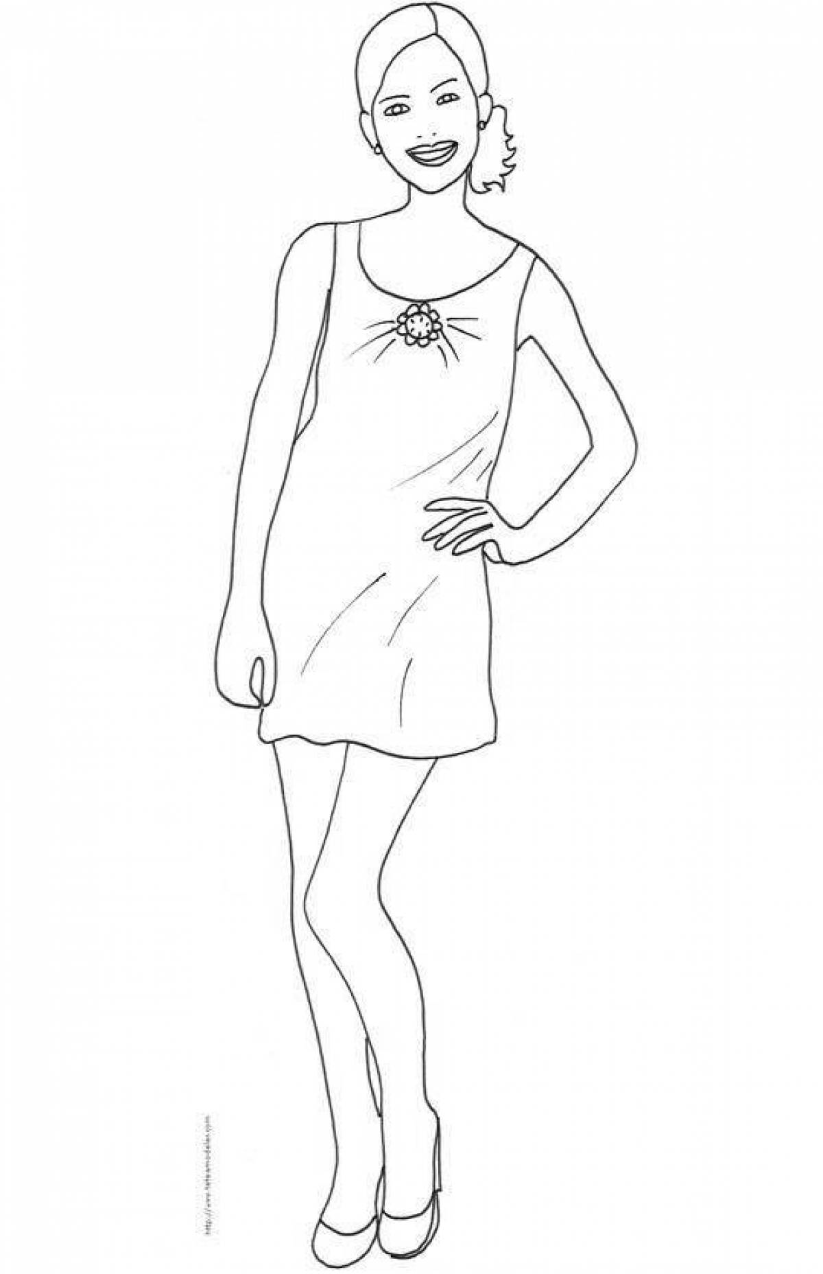 Detailed coloring page model