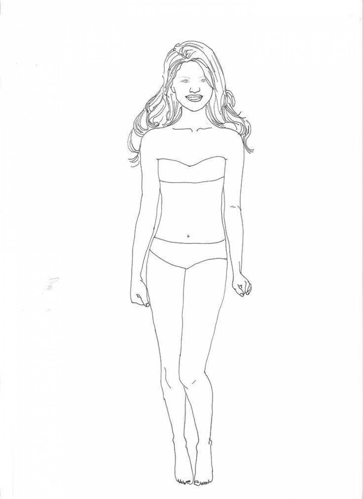 Charming model coloring page