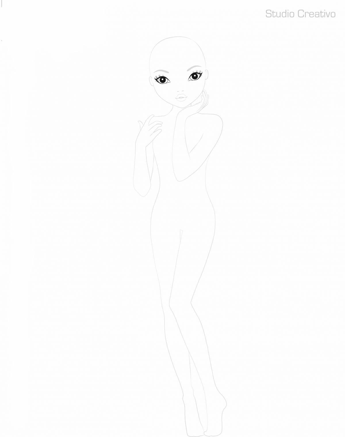 Charming model coloring page