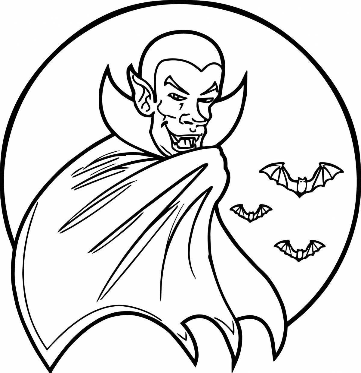 Terrible vampire coloring page