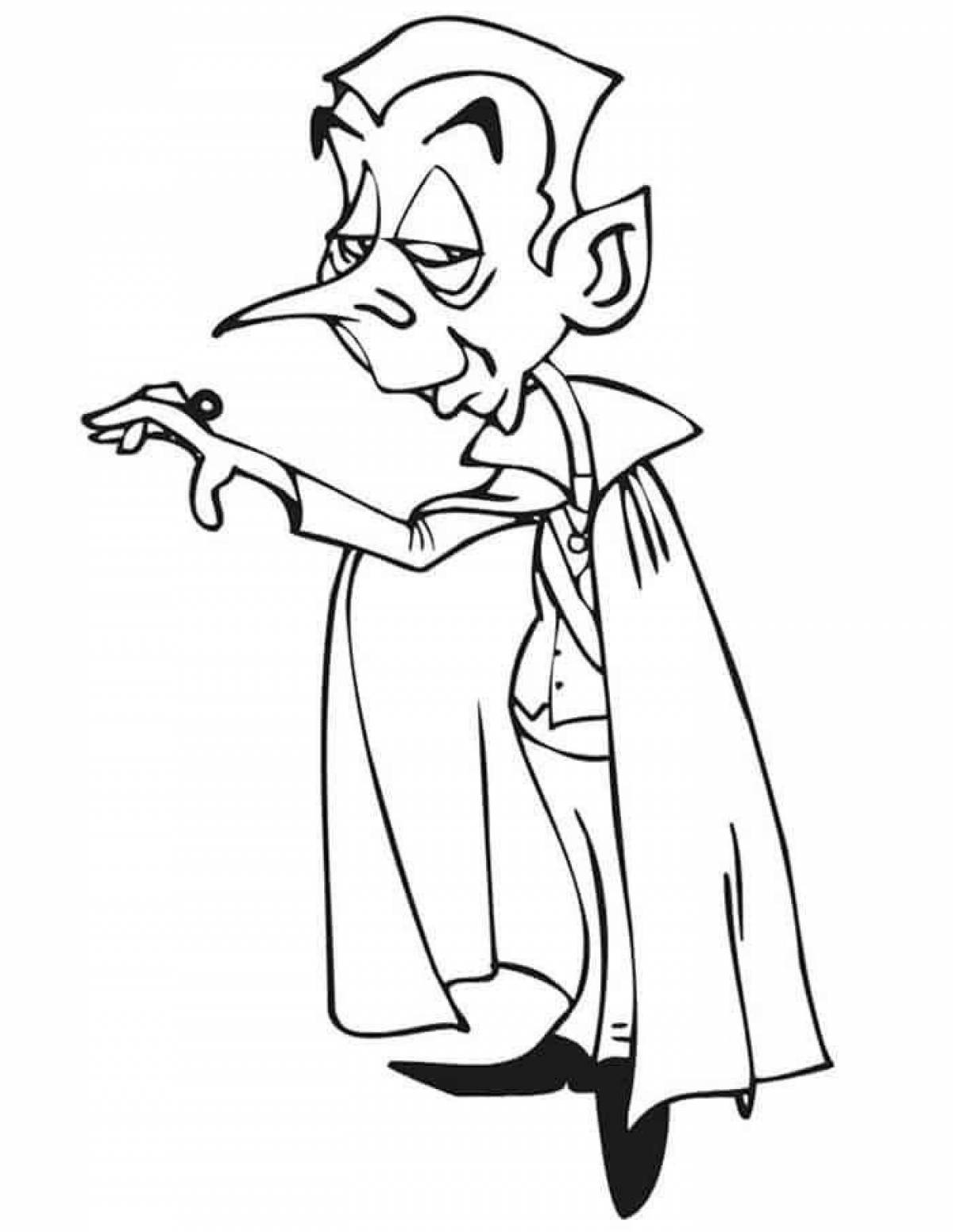 Sinister vampire coloring page