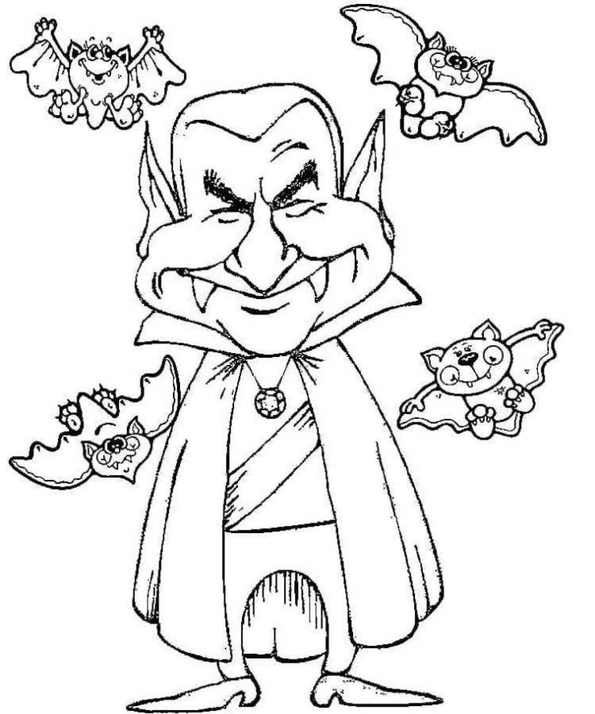 Nerving vampire coloring page
