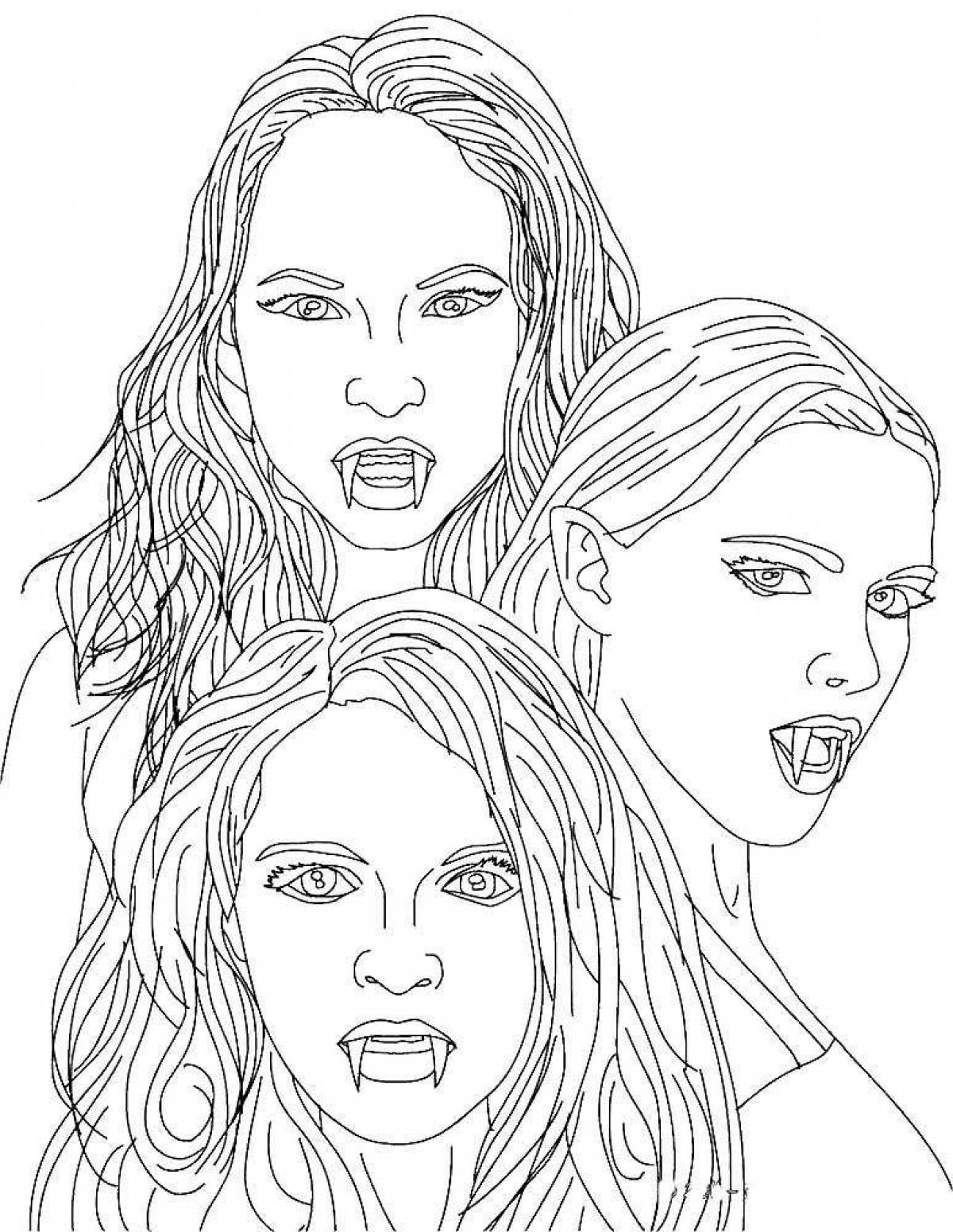 Sinful vampire coloring page