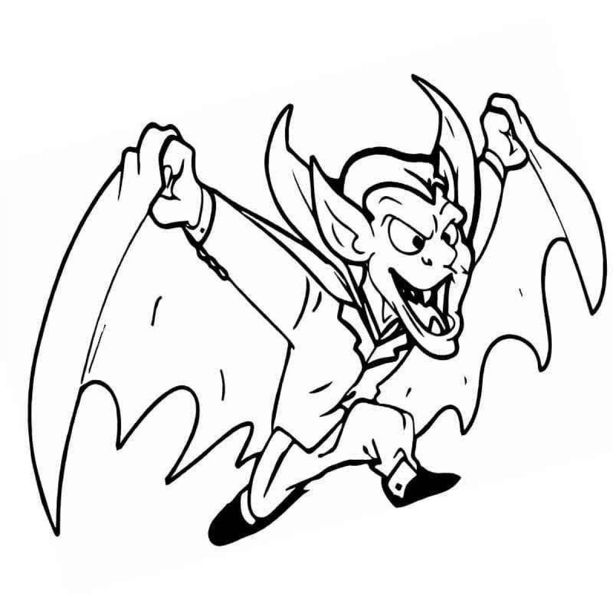 Weird vampire coloring page