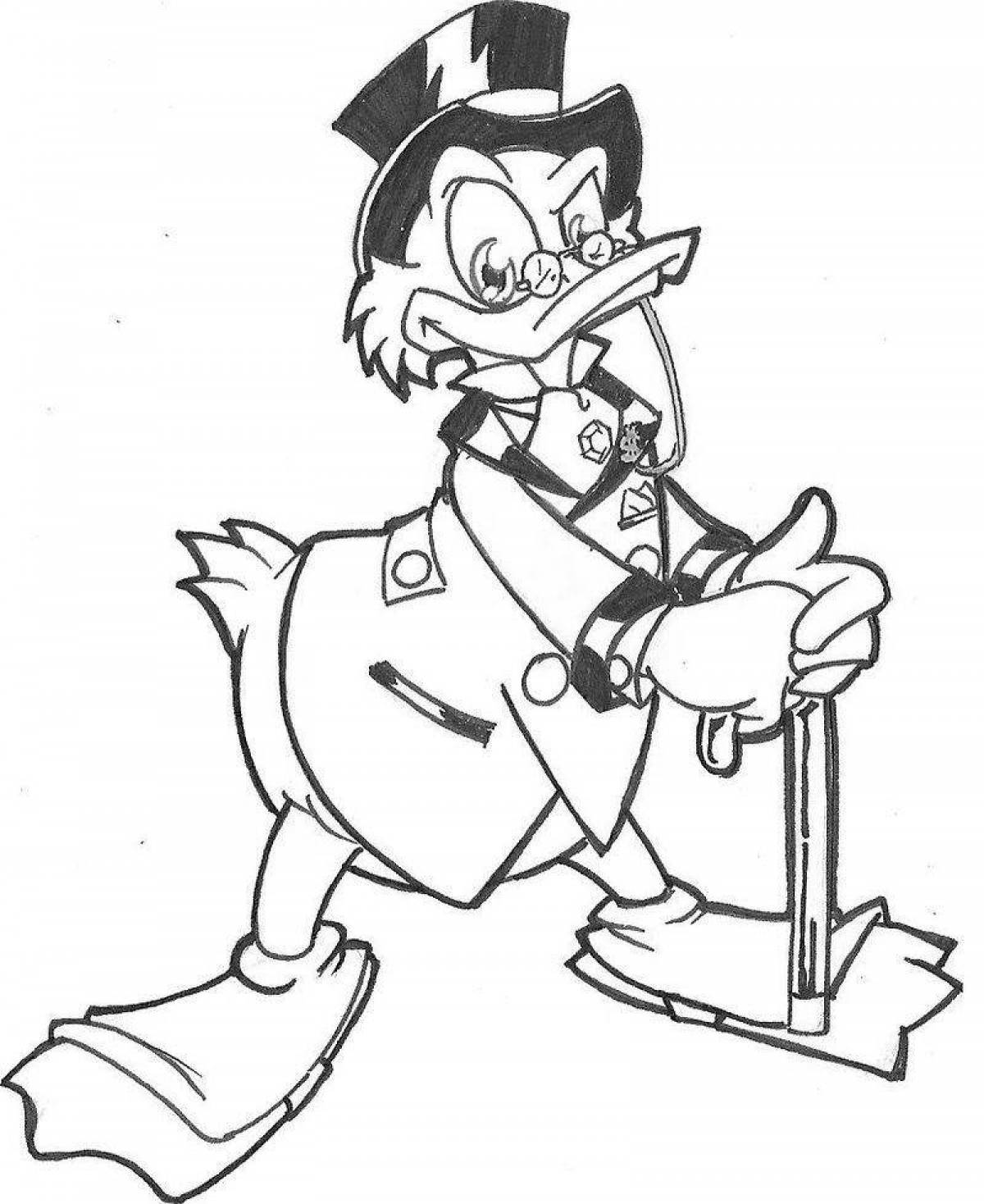 Animated scrooge mcduck coloring page