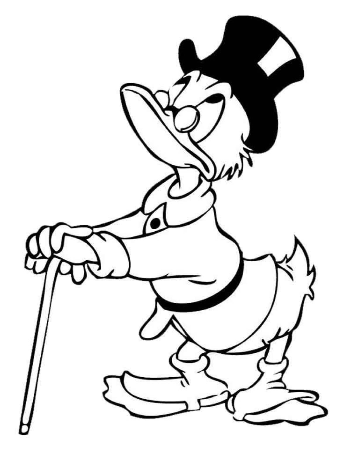 Colorful scrooge mcduck coloring page