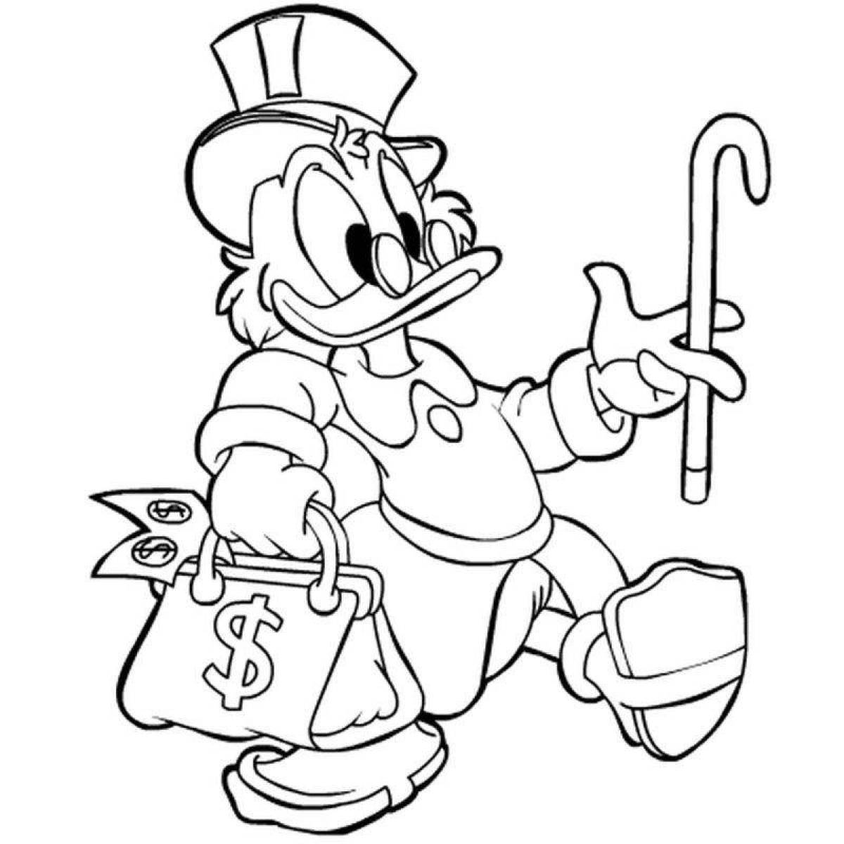 Rampant Scrooge McDuck coloring page