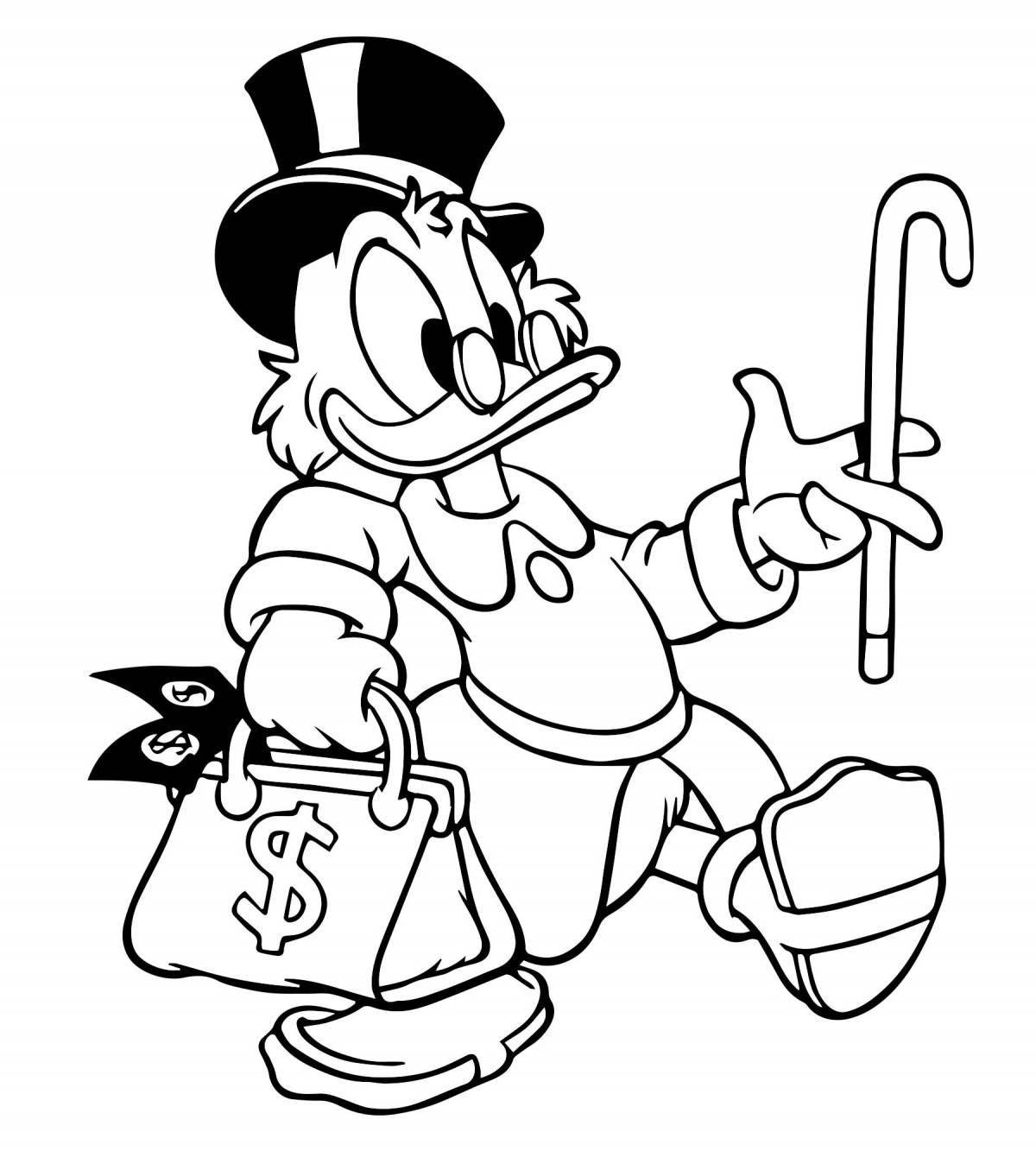 Coloring funny scrooge mcduck