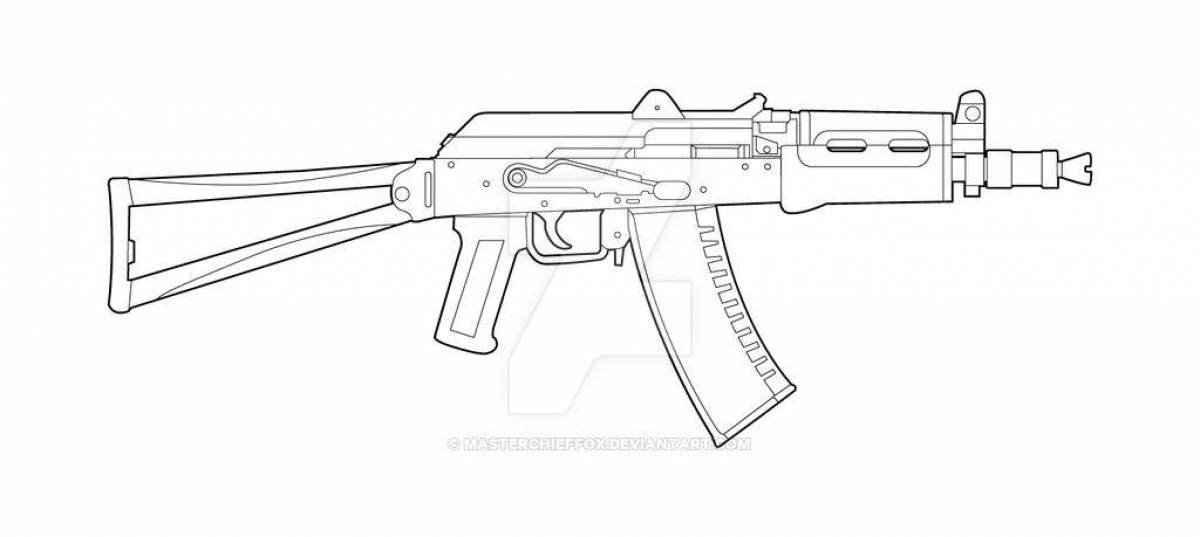Colorful ak-47 coloring page