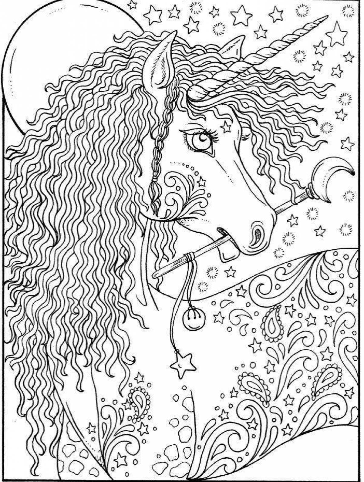 Exquisite antistress unicorn coloring book