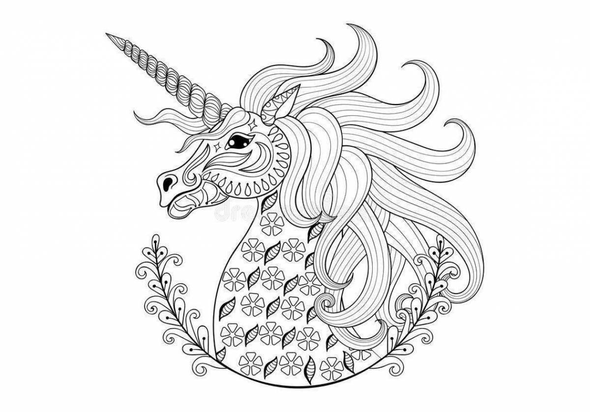 Inspiring antistress unicorn coloring book