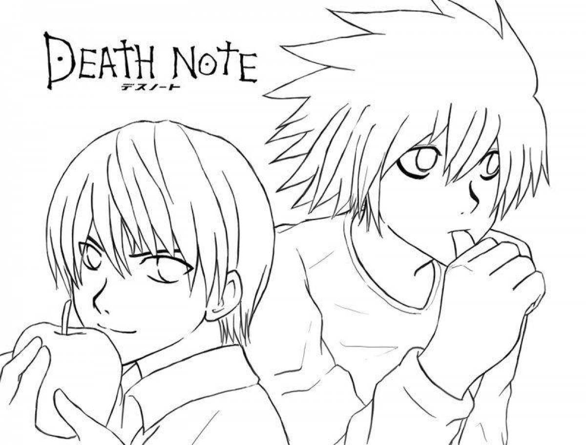 Colorful death note coloring page