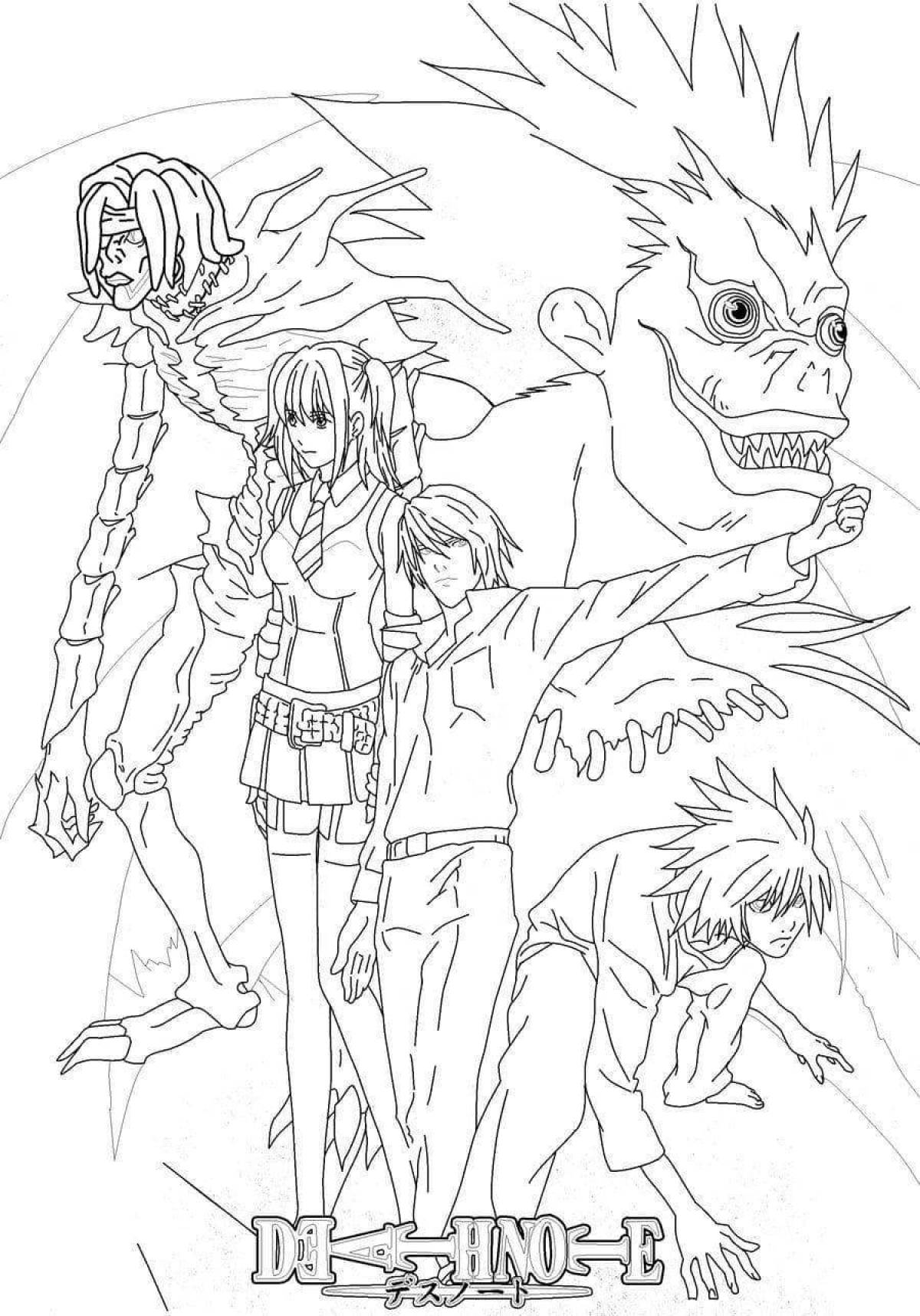 Great death note coloring page